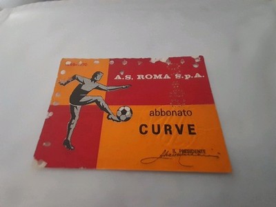 HISTORIC A.S. STADIUM SUBSCRIPTION ROME FOOTBALL. YEAR 1969/1970. CURVA 