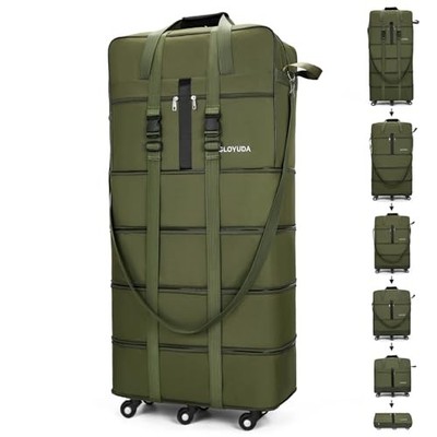130L Expandable Luggage, 43 Inch Extra Large Suitcase with Wheels, Green