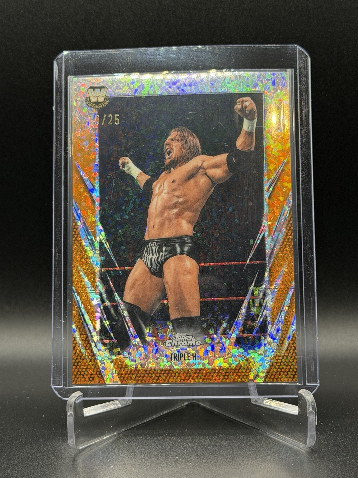 2026 Topps Chrome WWE Triple H HHH #4 Orange Mini Diamond Refractor 19/25