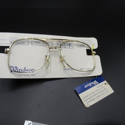 Windsor Optical Avanti Pink Gold Aviator Eyeglass Frames 52-20-140 Japan