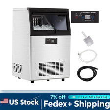 Commercial Ice Maker Machine Stainless Steel Countertop 90LBS/24H Freestanding