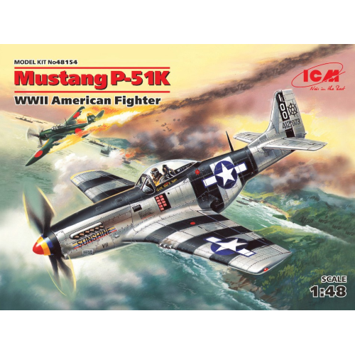 Mustang P-51K Wwii American Fighter Kit 1:48 Icm Kit Aerei -D- Neues Modell-image