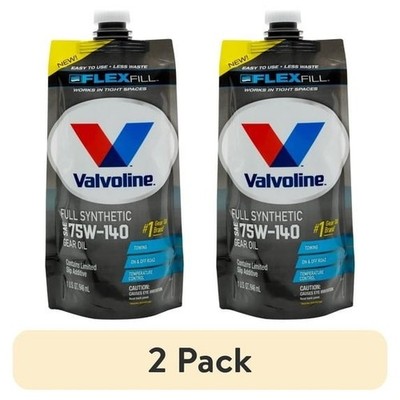(2 pack) Valvoline Flex Fill 75W-140 Full Synthetic Gear Oil 1 QT Squeeze Pouch