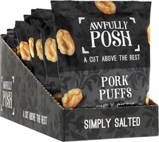 Awfully Posh Pork Puffs, Pack of 8 x 30g, Made Using Prime Cuts, No Nasties
