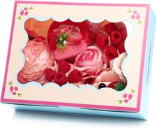 50 Pack Cookie Boxes with Window 8 X 6 X 2.5 Inches Cookie Pastry Bakery Boxes f