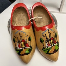 Vintage Decorative Pair of Dutch Wooden Shoes