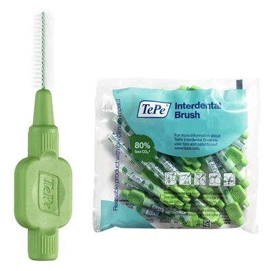 Tepe Green Original Interdental Brush 0.8mm Pack of 25 Brand New