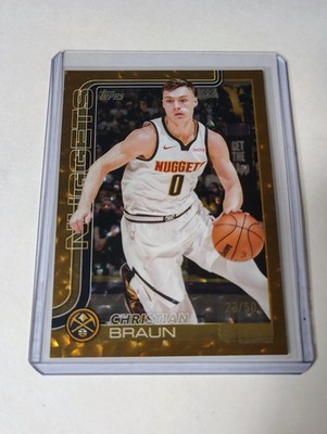 2025-26 Topps Christian Braun #102 Gold Holo Foil #/50 Denver Nuggets!