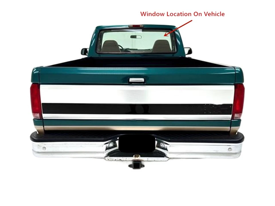 Fits 1980-1996 Ford F100 F150 F250 1997 F250HD Stationary Rear Window Back Glass - Image 4 of 4