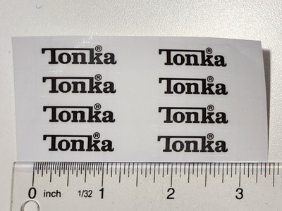 Tiny Tonka Logo Sticker, 1978 and up Tiny Tonka Trucks, Black/Clear Background