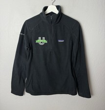 NWT Patagonia Women  s SMALL Micro D 1/4 Zip Fleece Pullover Black COMPANY LOGO