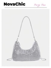 Mini Rhinestone Evening Bag Women Chain Shoulder Clutch Pearl Party Purse