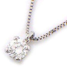 Fine Jewelry Necklace Solitaire Round 1 Point Diamond PT900 PT850