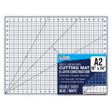 18" x 24" WHITE/BLUE Self Healing 6-Ply Double Sided Durable Cutting Mat