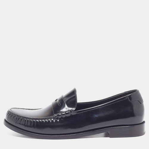 Saint Laurent Le Size 46 Black Leather Penny Loafers