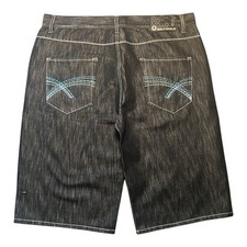 Y2K South Pole Baggy Jorts Shorts Black Men Size 42 Skater Grunge Blue