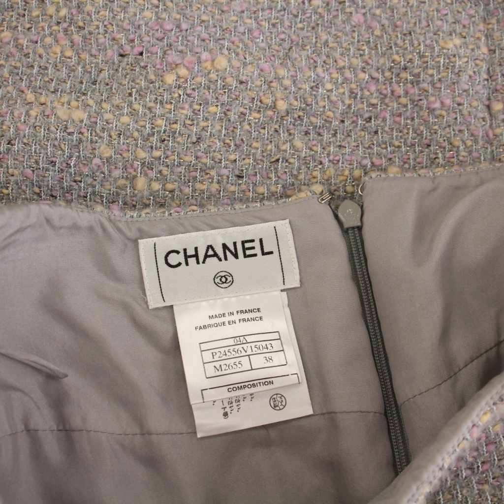 【Skirts】CHANEL Tweed Skirt Knee-Length Wool Size 38 Gray Pink Beige thumbnail 5