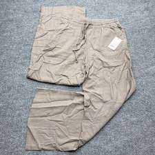 A New Day Womens Taupe Brown Linen Blend Wide...