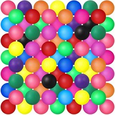 100 Pack Table Tennis Balls Multi Colored 40mm Plastic Balls Bulk Washable Sm...