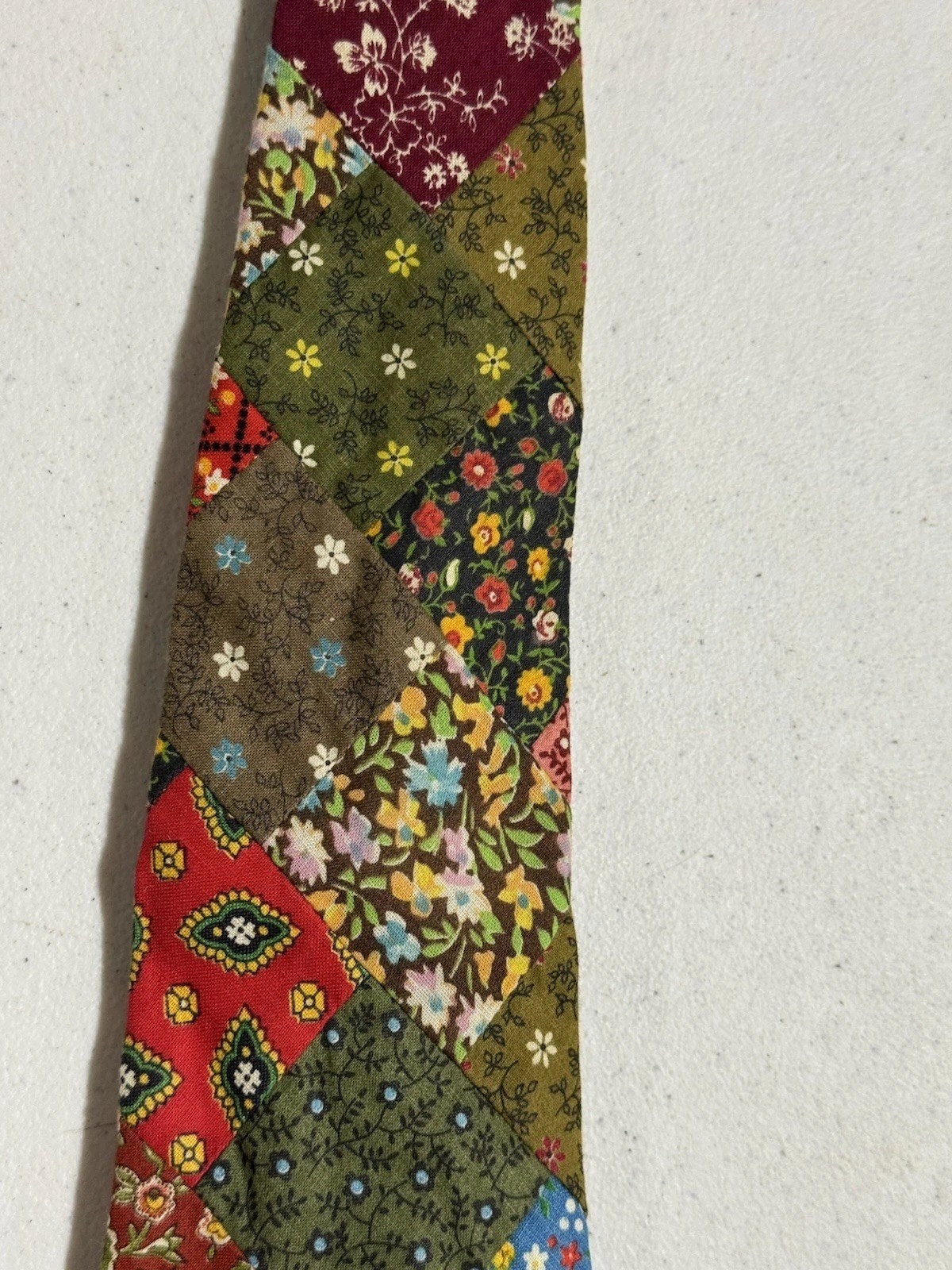 Patchwork Necktie Handmade Quilt Pattern Retro Un… - image 7