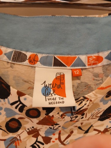 BNWOT Size 12 Weird Fish wear the weekend multi Jersey Dress With Pockets - Picture 2 of 7