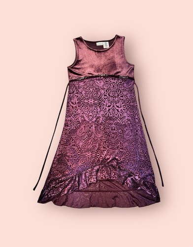 GEORGE Plum Dress Purple Girl’s Size 16 Fully Lined Asymmetrical Hem - Picture 2 of 23
