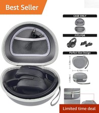 Stylish Grey Hard Shell Headphone Case for Skullcandy JLab - Water Resistant