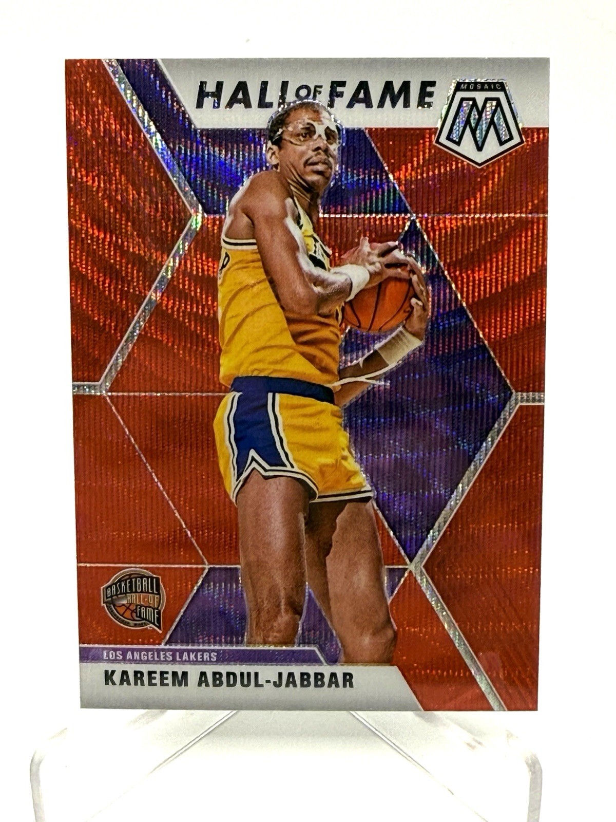 2019-20 Panini Mosaic - Hall of Fame Kareem Abdul-Jabbar #283 Red Wave Prizm