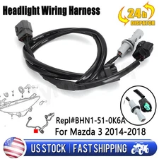 For 2014-2018 Mazda 3 Head Light Lamp Wiring Harness BHN1-51-0K6A Replacement US
