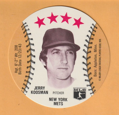 #ad Jerry Koosman New York Mets 1976 Isaly Discs #27 Morris Minnesota $2.00
