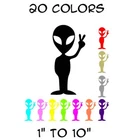 Alien Sticker Vinyl Decal - UFO Space Peace Sci Fi Funny Car Window Bumper Decor