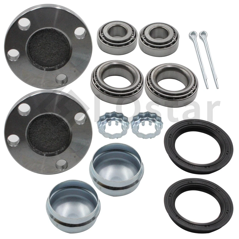 Pair(2) Rear Wheel Bearing & Stub Axle Set with Drum brake Fits VW Golf w/o ABS Foto 2 de 3