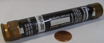 BUSSMANN FUSE DUAL-ELEMENT TIME DELAY FRS-R-201D  BLACK