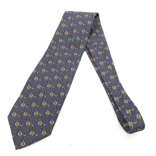 VALENTINO Men's Tie Blue Geometric 100% Silk Classic Made in Italy - Picture 2 of 4
