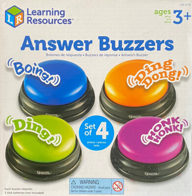 Learning Resources Answer Buzzers - Set of 4, Ages 3+ Assorted Colored Buzzers