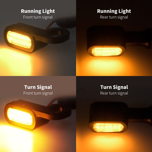 4PCS Handlebar Brake Clutch Mini Turn Signal Indicator Fit For Harley Touring - Picture 4 of 12