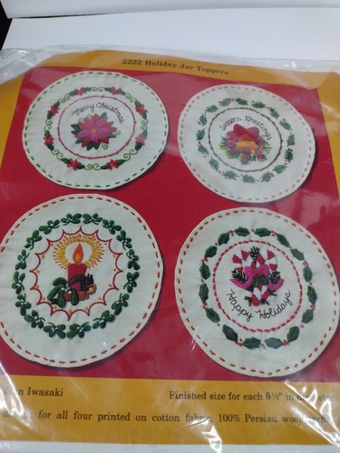 Vintage NOS Creative Circle Kreuzstich #2222 Urlaub Glas Topper - Bild 3 von 7