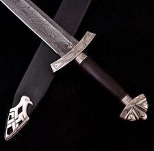 HandForged Damascus Steel Viking Sword | Medieval Sword With Sheath | Functional