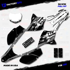 Gray & White Slick Racing Graphics Kit fits 05-23 YAMAHA TTR230 TTR 230 decal