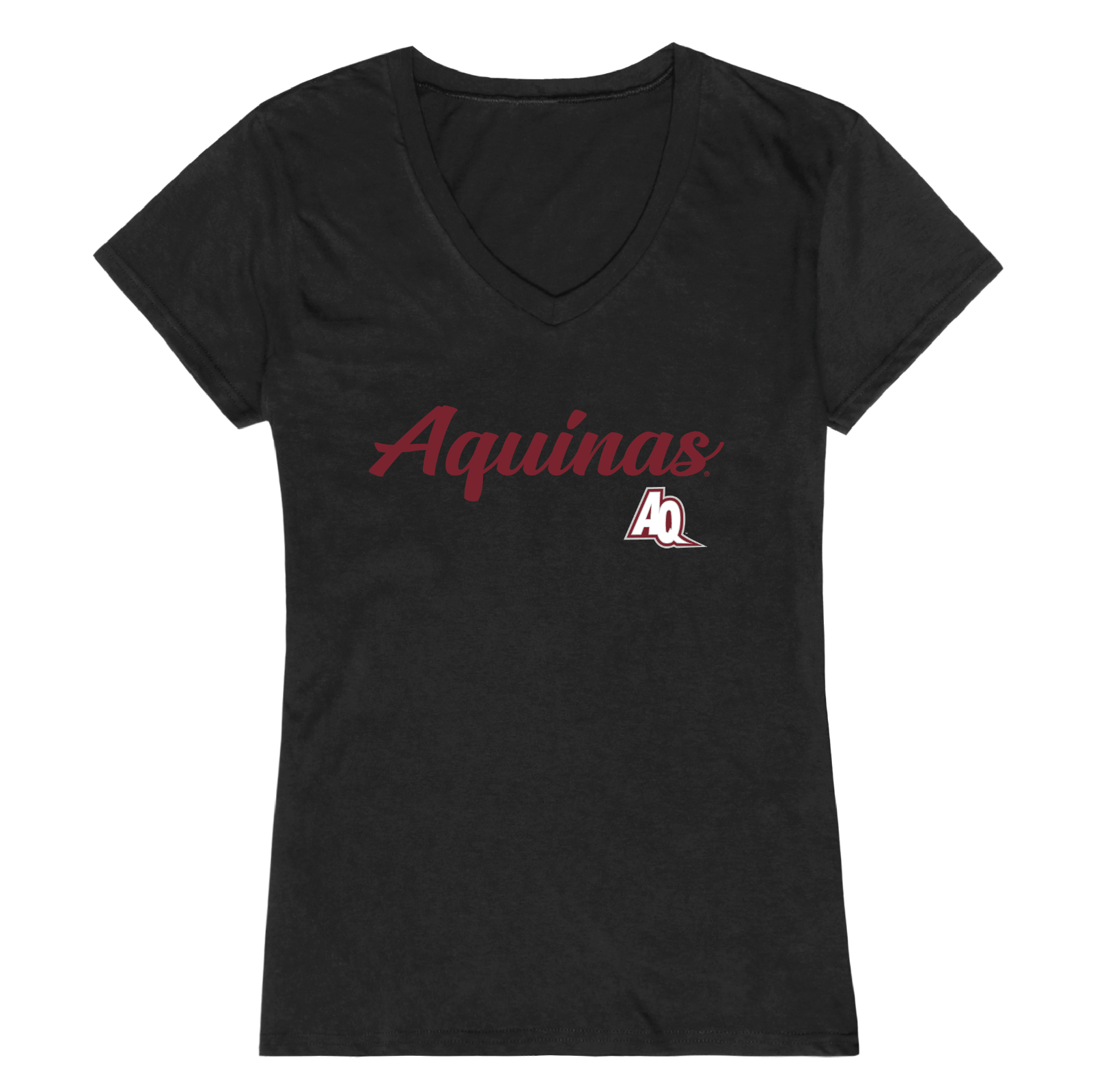 Aquinas College Saints NCAA Script Tee Womens Soft Style T-Shirt