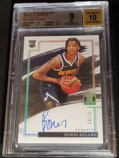 BGS 9 RC AUTO /25 BONES HYLAND HOLO SILVER ROOKIE NONE HIGHER 2021-22 Impeccable