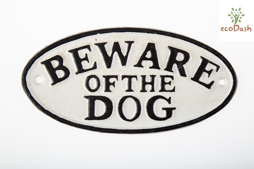 Cast Iron Oval Sign / Plaque - Beware of the Dog / Cat / Husband / Wife - Door - Picture 8 of 10