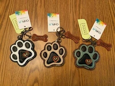 CHALA - PAW PRINT KEY FOBS - 3 CHOICES!!  with Coin Purse on the Back - ADORABLE