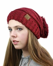 CC Beanie CONFETTI Oversized Baggy Slouchy Thick CC Beanie Hat (POM)! ORIGINAL!