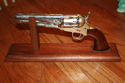 SAA or DA  Revolver Pistol Display Gun Stand 16" Solid Cherry Wood Cap & Ball 