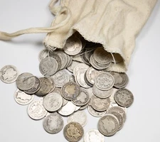 Lot of 10 Barber 90% Silver Dimes Mixed Dates & Mints - All 100+ Years Old!