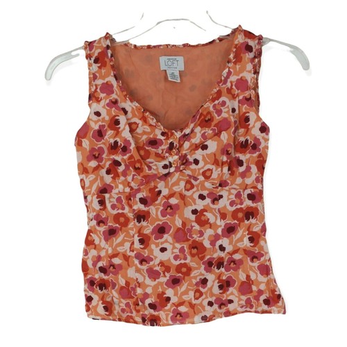 Ann Taylor Loft 4P Petites Floral Sleeveless Tank Top Bluse Fairycore