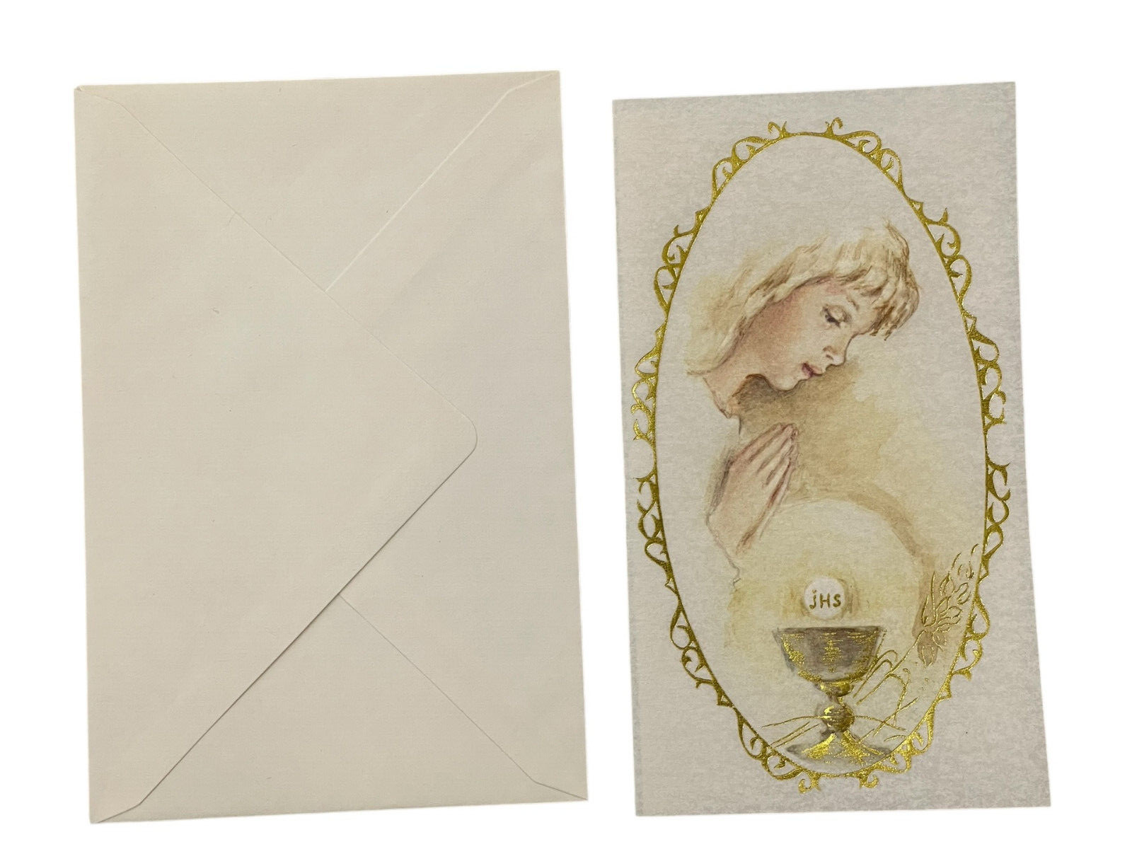 6 GRUSSKARTEN TEILNAHME KOMMUNION KONFIRMATION AUS PERGAMENTPAPIER 16 CM