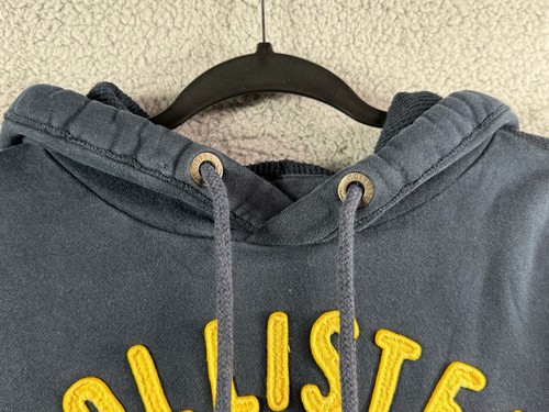 Hollister Mens Hoodie S Blue Stitched Yellow Lettering Sweatshirt Surf Boards - Picture 5 of 14