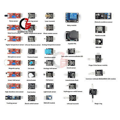 Ultimate 37 in 1 Sensors Module Starter Kits For Arduino Learner MCU Education